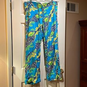 Worn once Lilly Pulitzer pants - rayon material with draw string waist